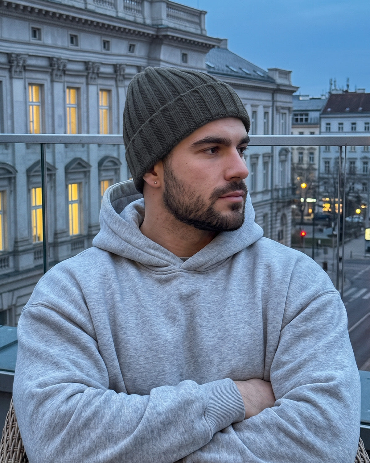 Cable Knit Beanie for Big Heads