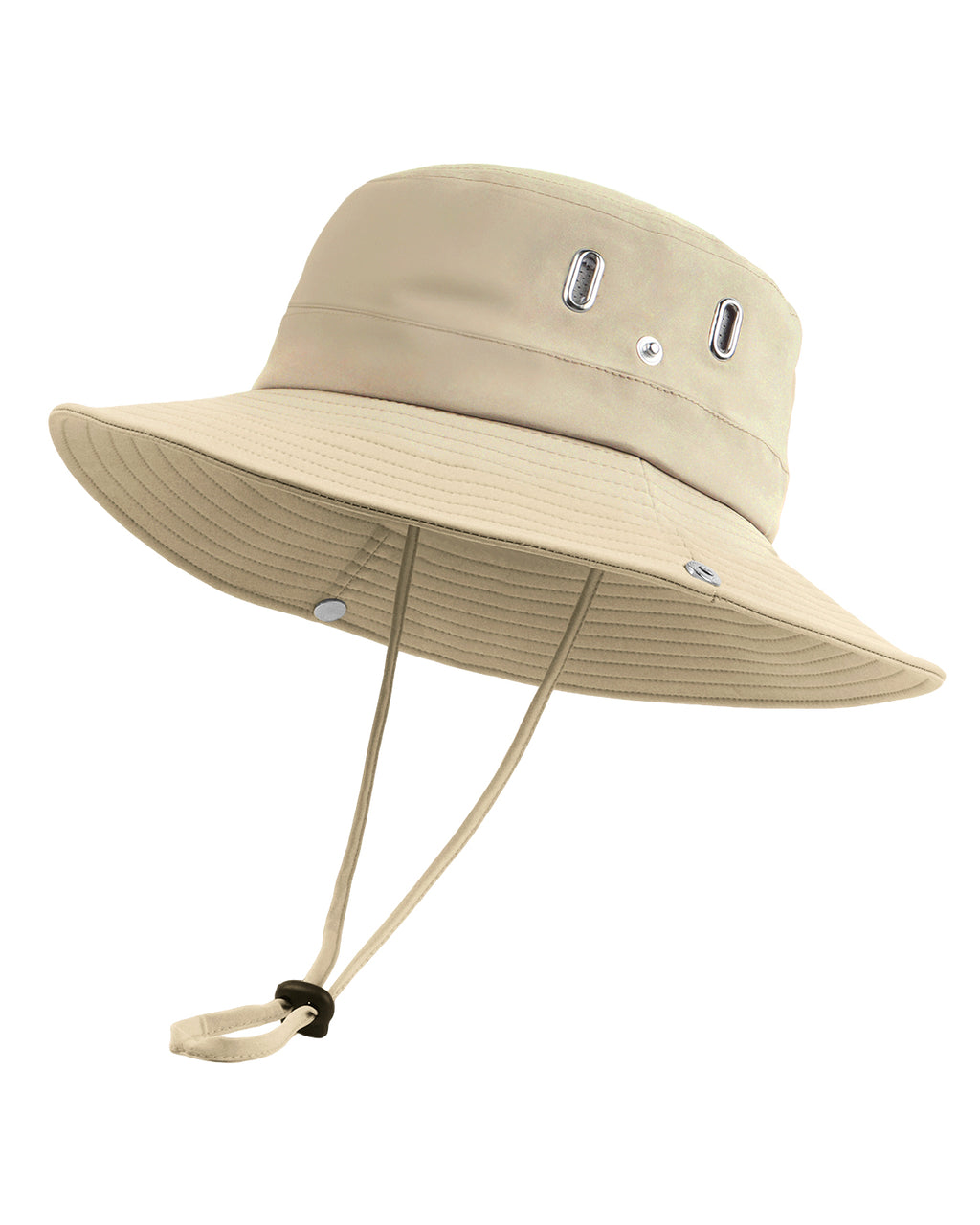 Beige waterproof boonie hat for big heads XXL - front view - Zylioo