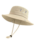 Beige waterproof boonie hat for big heads XXL - front view - Zylioo