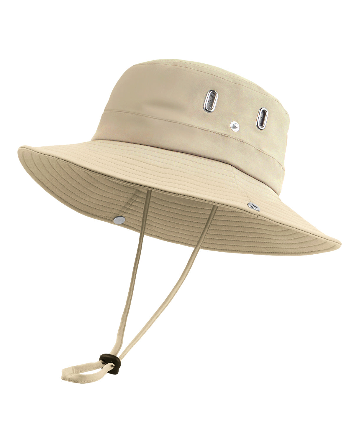 Beige waterproof boonie hat for big heads XXL - front view - Zylioo