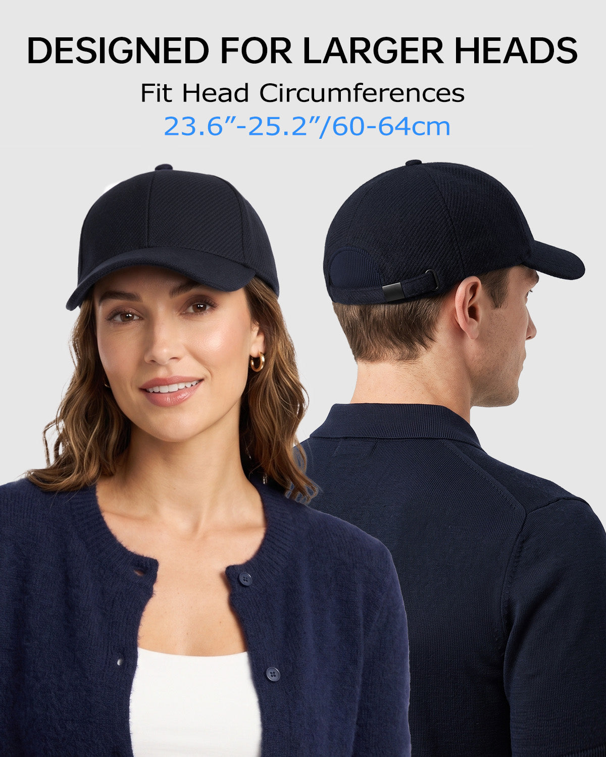Brushed Twill Baseball Cap for Big Heads