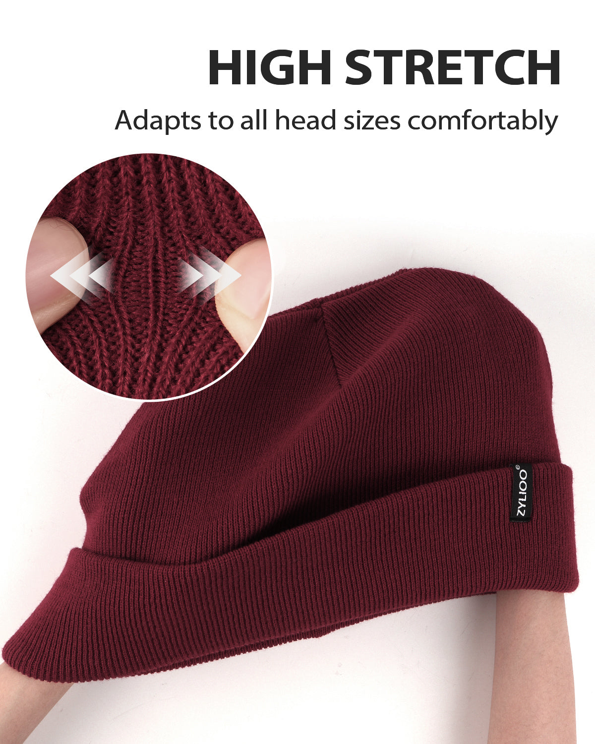 Fine Knit Beanie Hats for Big Heads