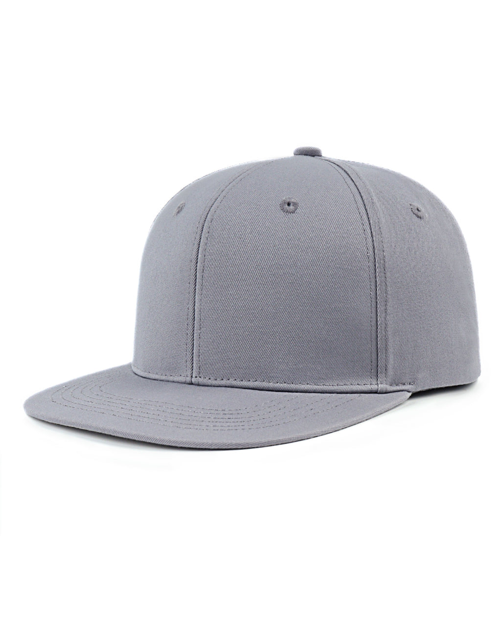 Gray flat bill snapback baseball cap for big heads XXL - three quarter view - Zylioo
