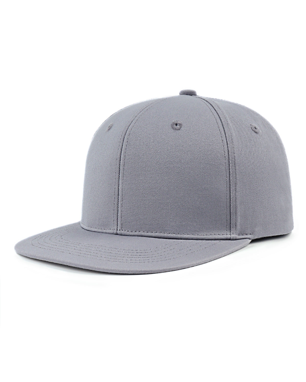 Gray flat bill snapback baseball cap for big heads XXL - three quarter view - Zylioo