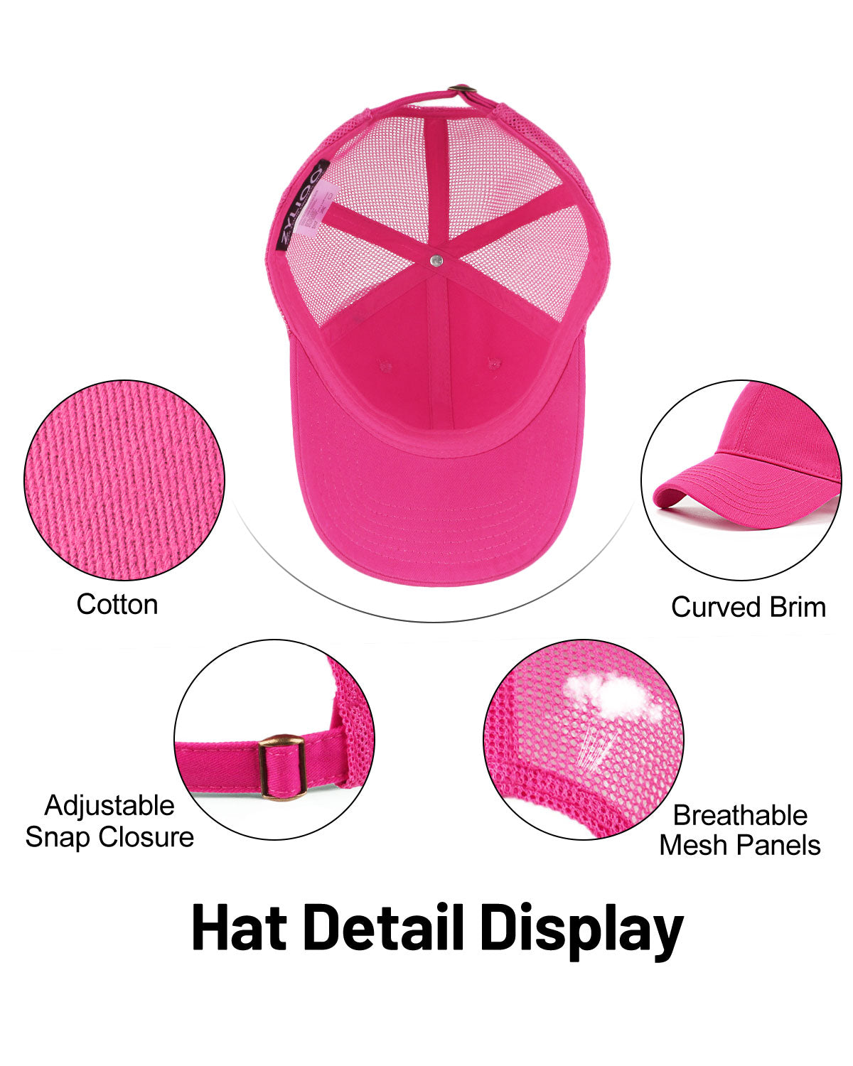 Cotton Mesh Trucker Baseball Cap for Big Heads