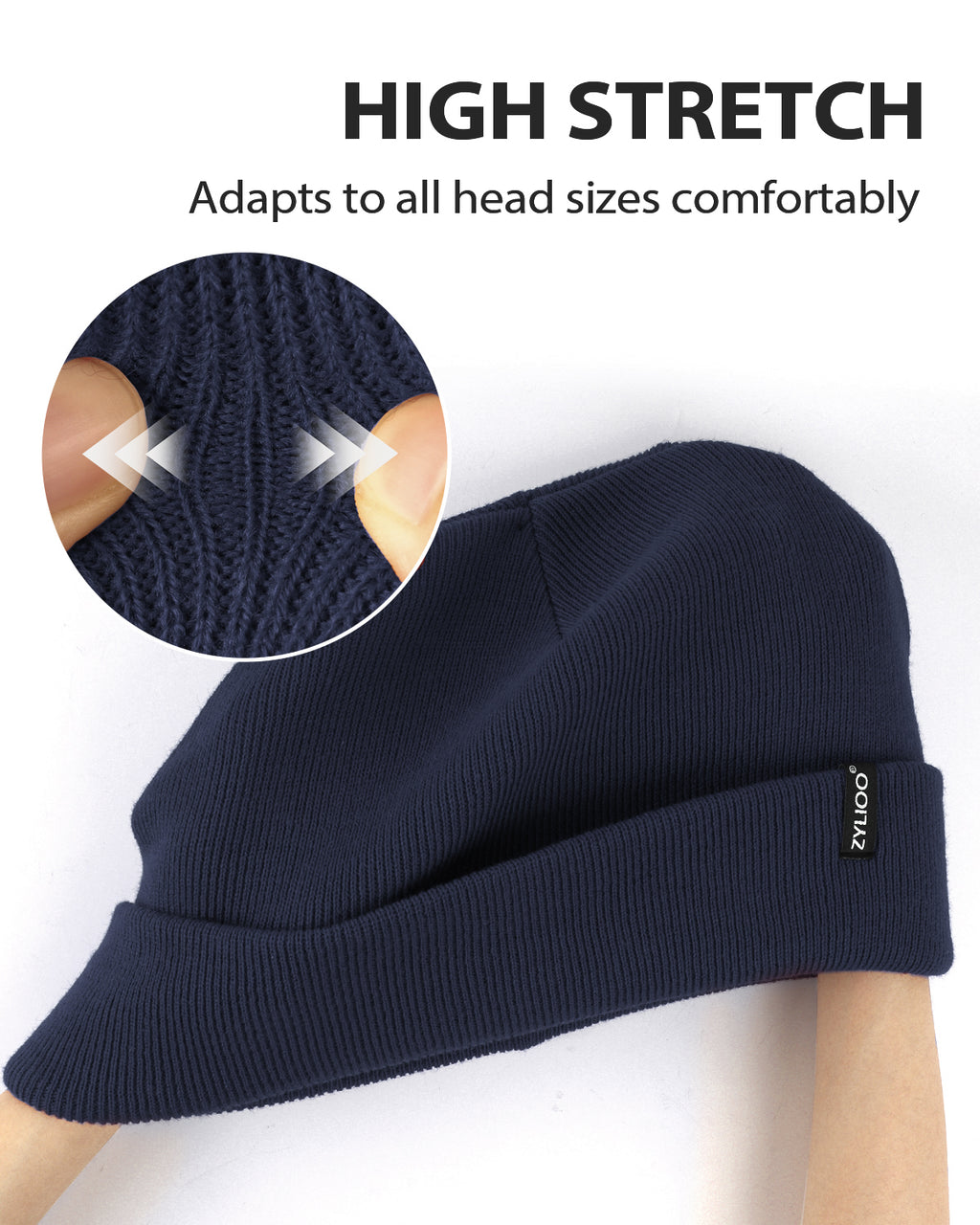 Fine Knit Beanie Hats for Big Heads
