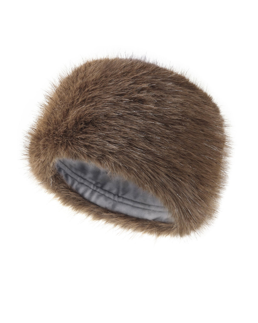 Brown faux fur cossack hat for big heads XXL - front view - Zylioo