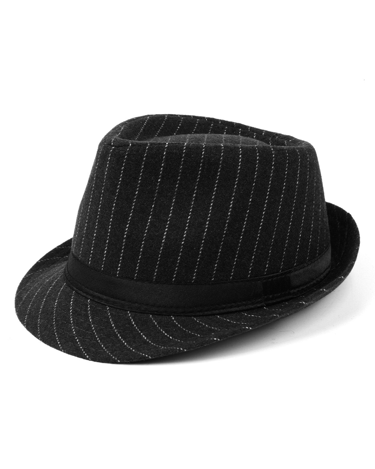 Black wool trilby fedora for big heads XXL - front view - Zylioo