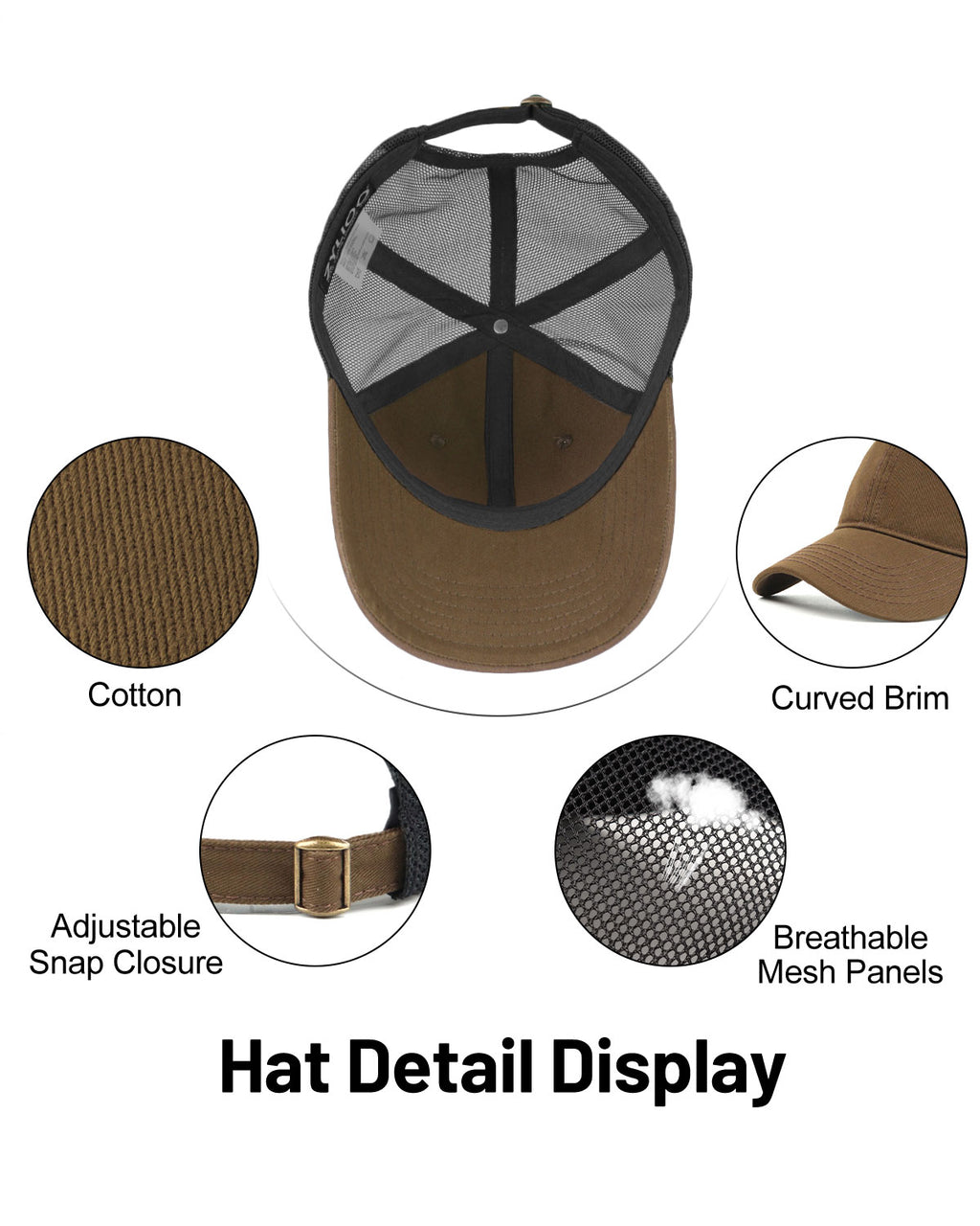 Cotton Mesh Trucker Baseball Cap for Big Heads