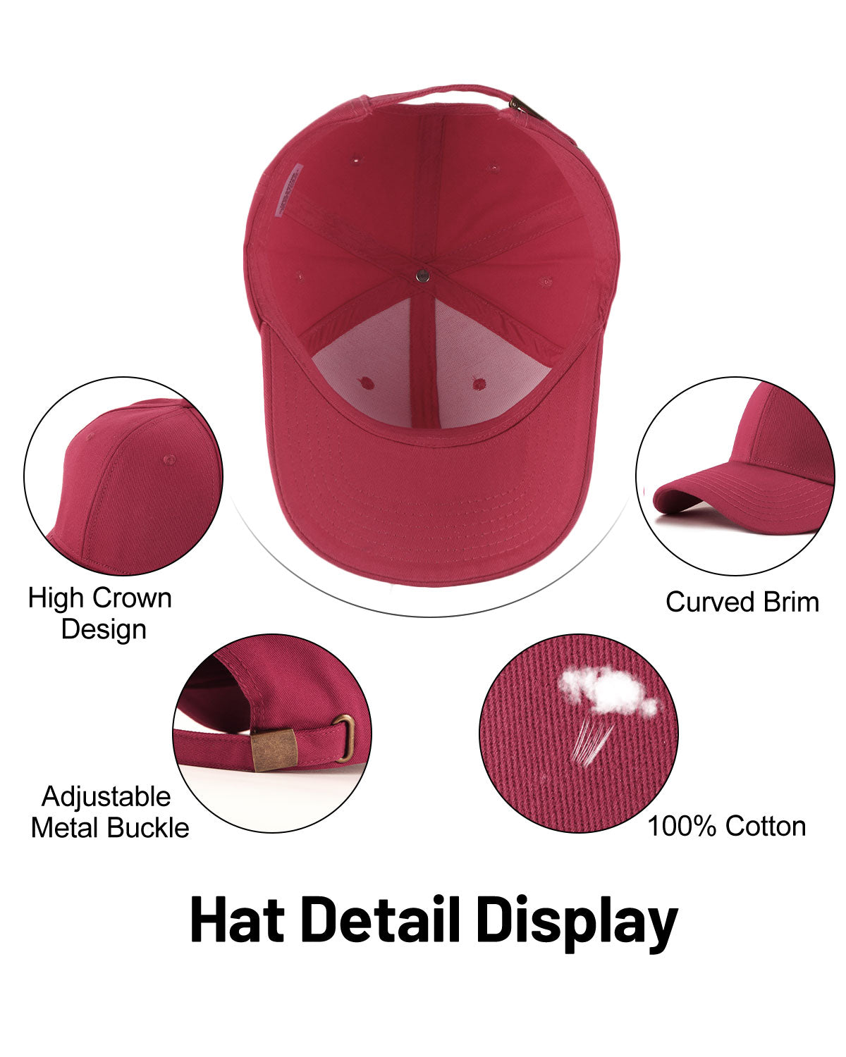 High Crown Structured Baseball Cap for Big Heads | Zylioo – Zylioo-Cap