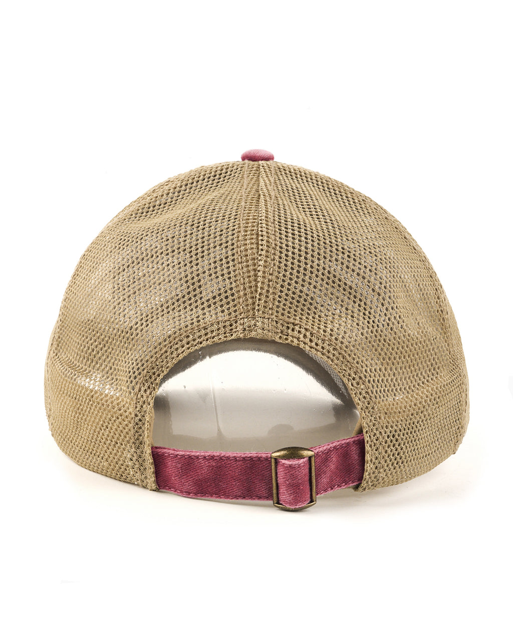 Wine red cooling mesh washed trucker hat for big heads - back view