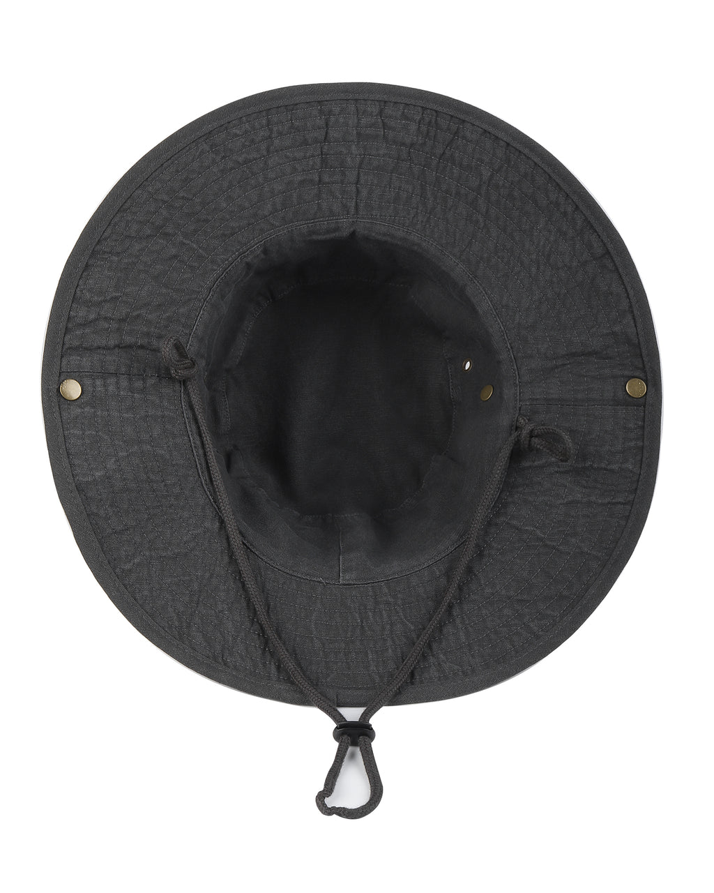  Black washed boonie sun hat for big heads - interior sweatband detail