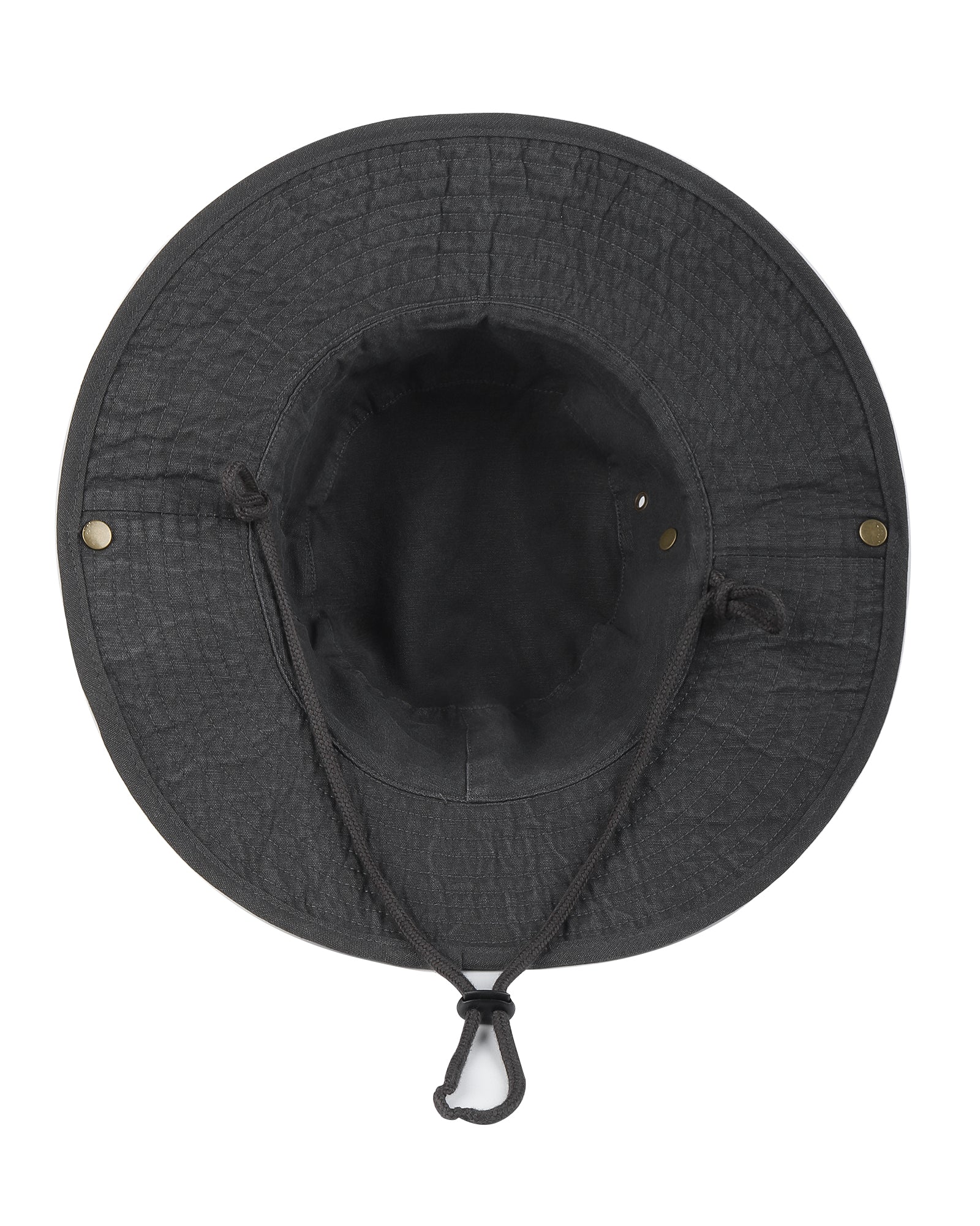  Black washed boonie sun hat for big heads - interior sweatband detail