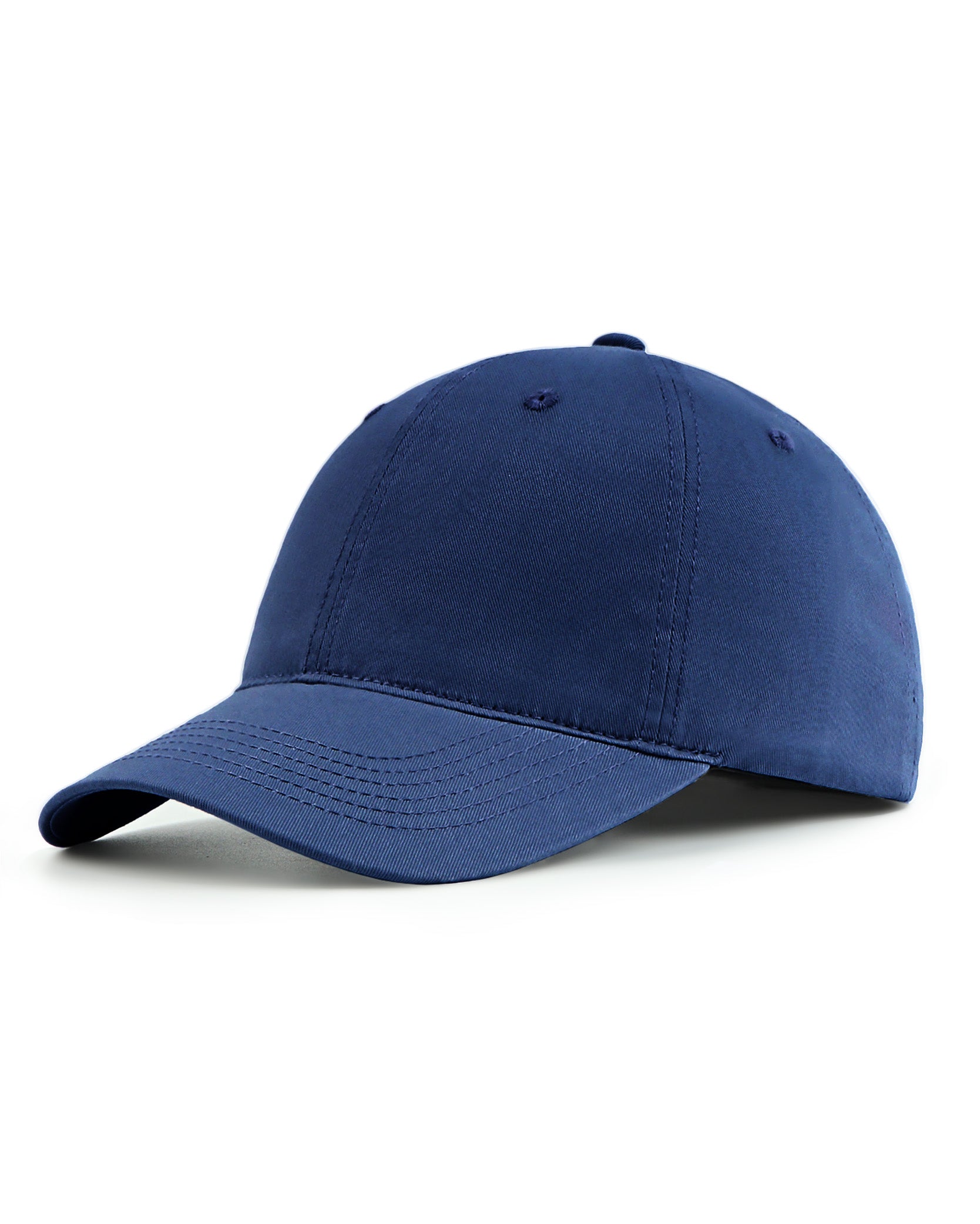 Navy soft closed back baseball cap for big heads front view