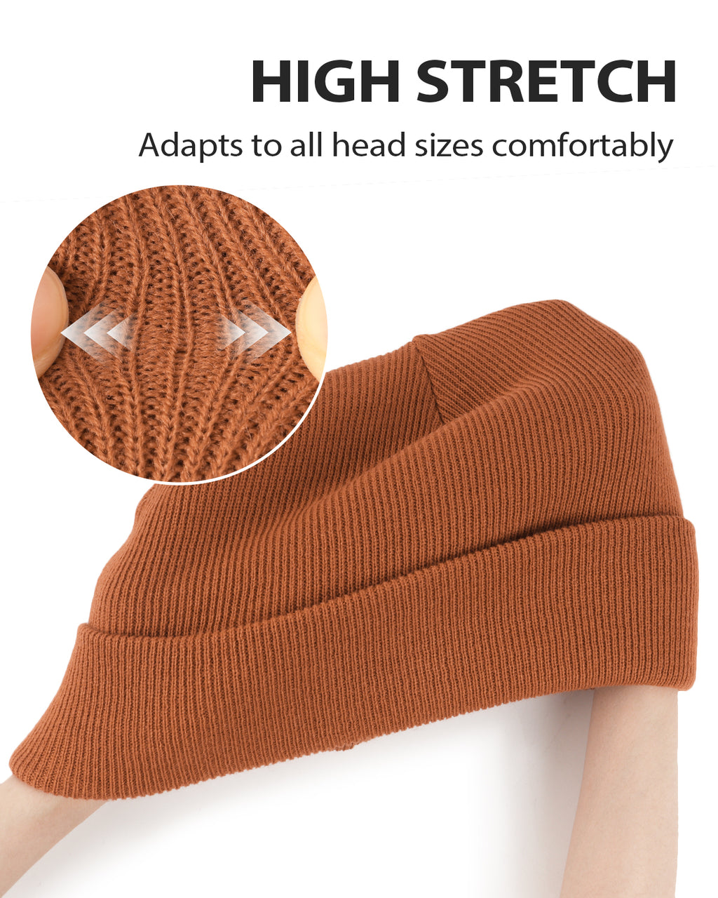 Fine Knit Beanie Hats for Big Heads
