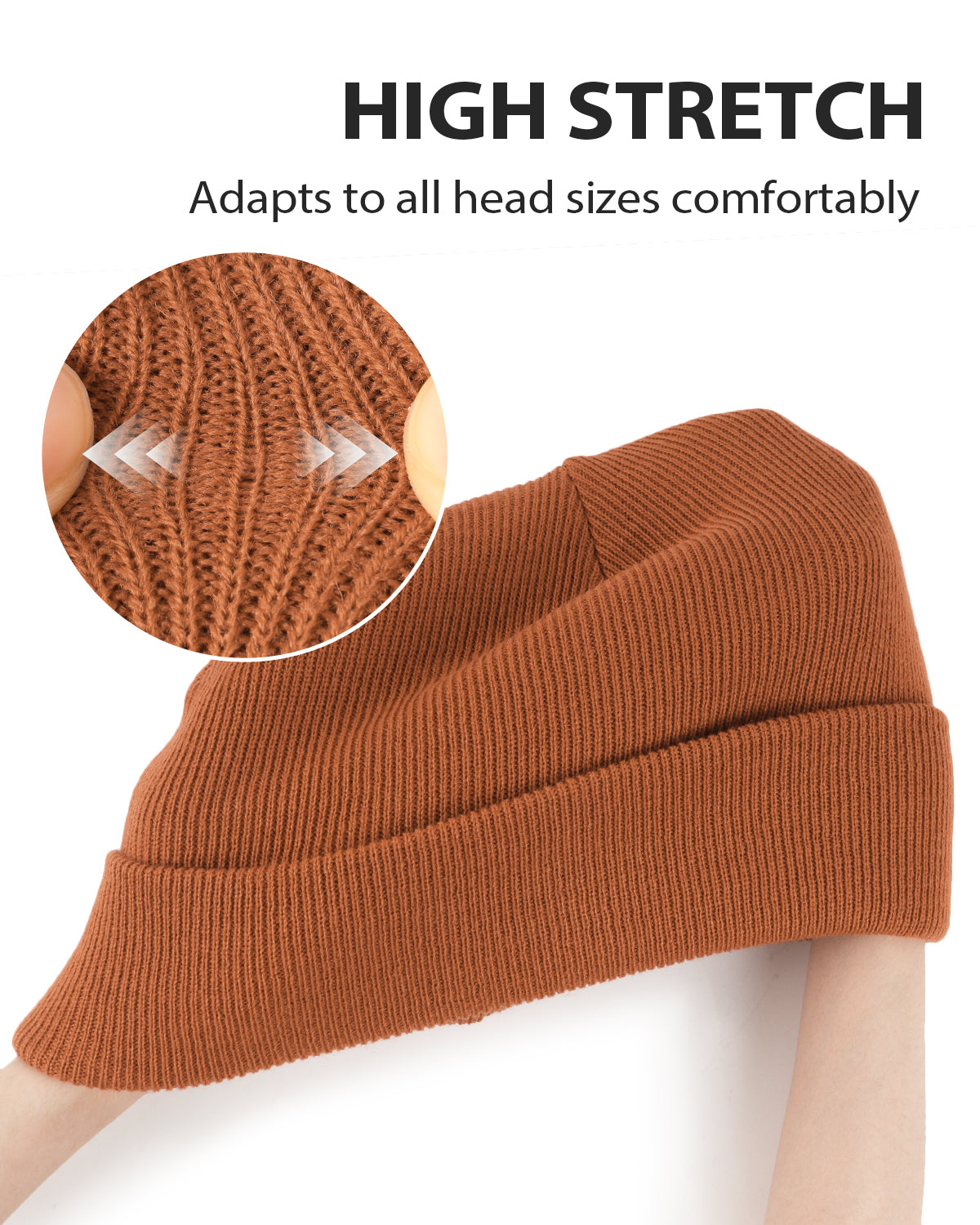 Fine Knit Beanie Hats for Big Heads