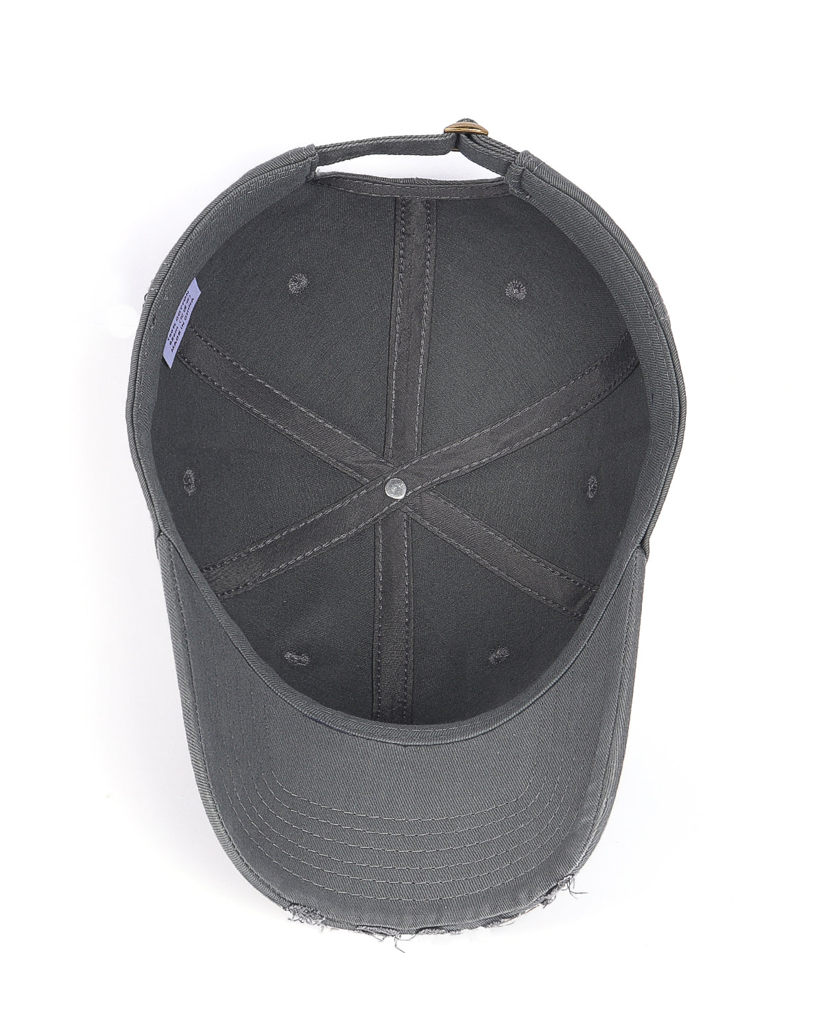 Baseball cap sweatband and inner structure detail