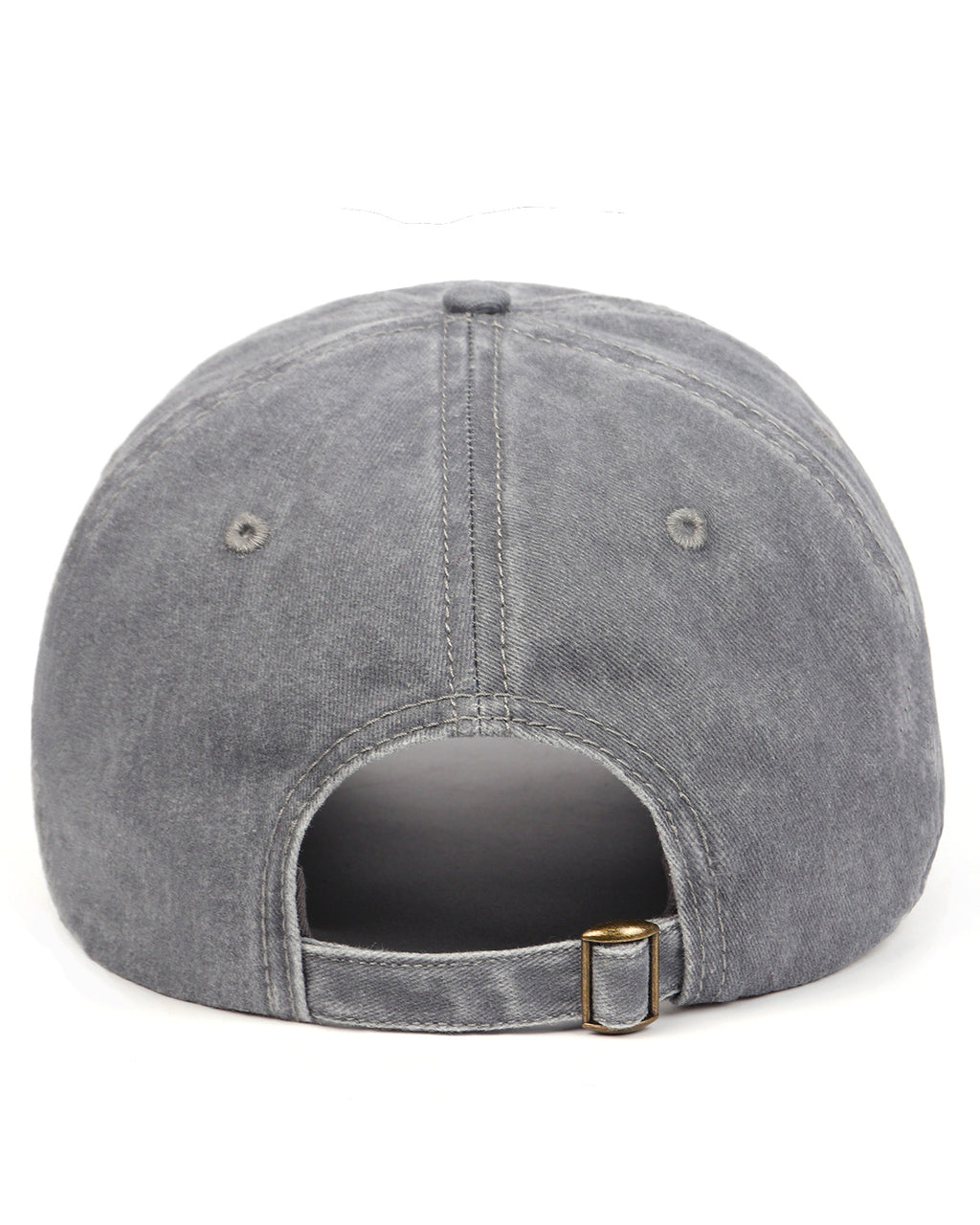 Gray washed denim baseball cap for big heads - back view