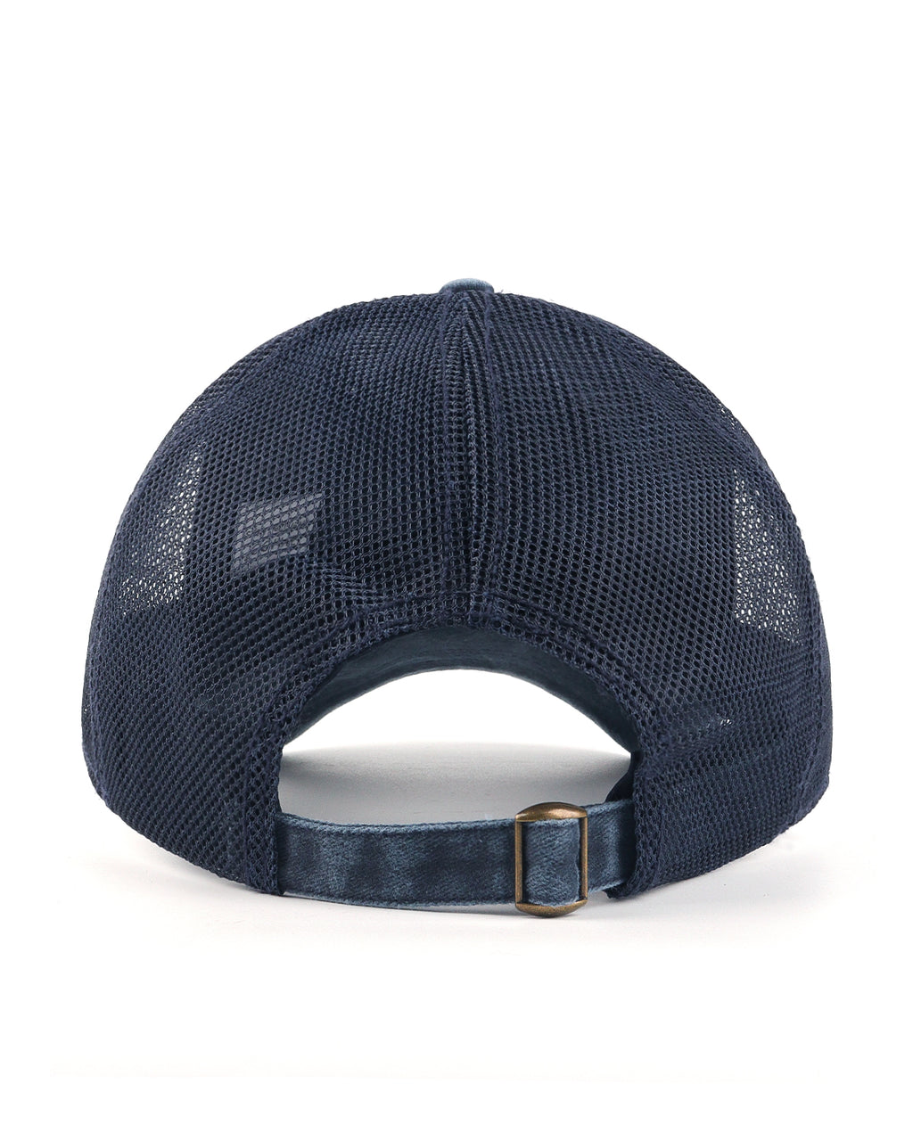 Navy blue cooling mesh washed trucker hat for big heads - front view