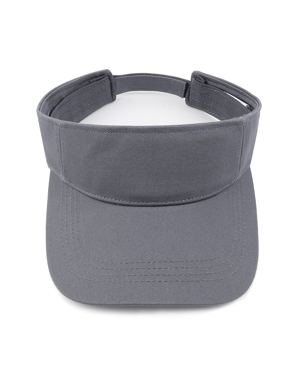 Gray wide brim sun visor for big heads front view
