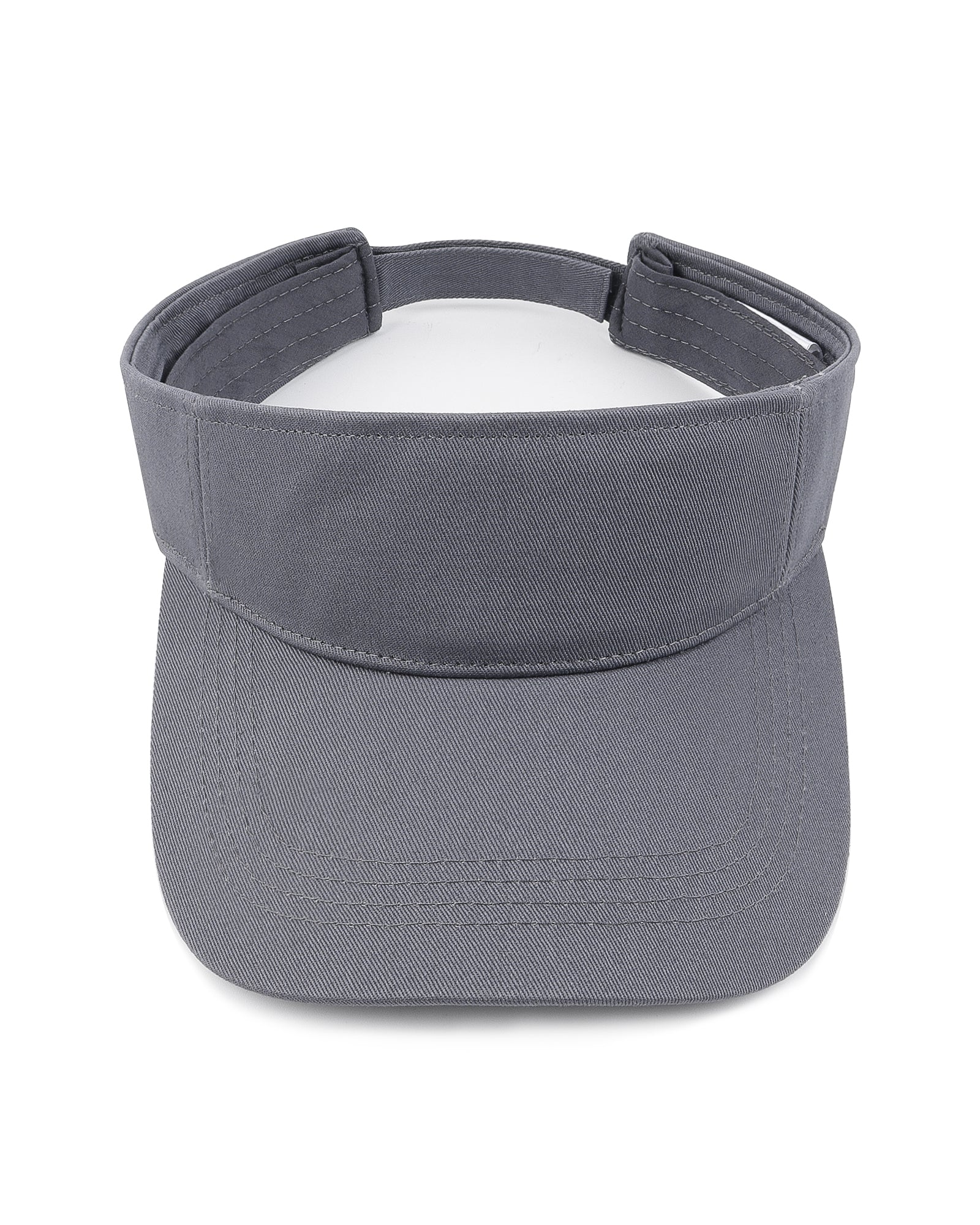 Gray wide brim sun visor for big heads front view