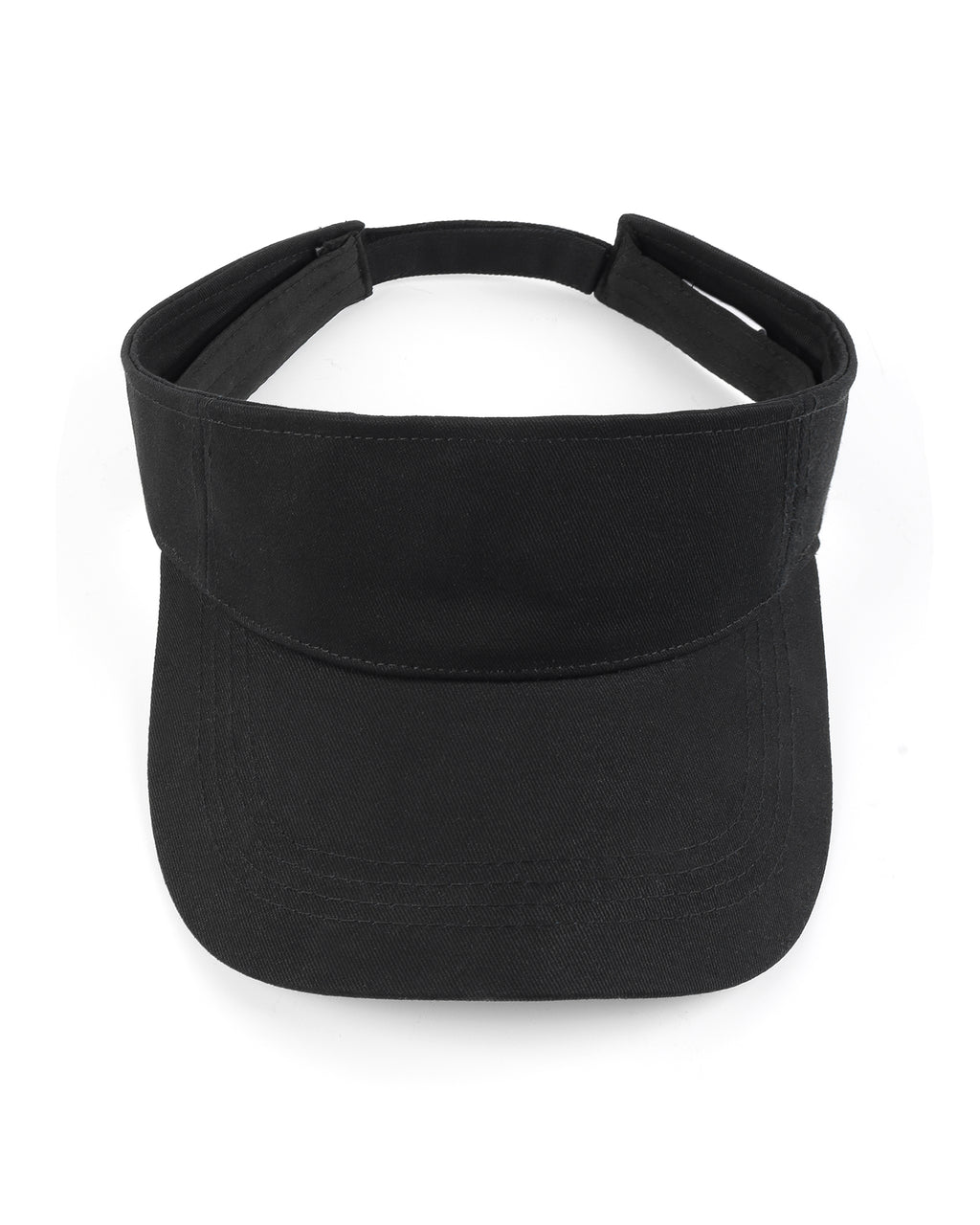 Black wide brim sun visor for big heads front view