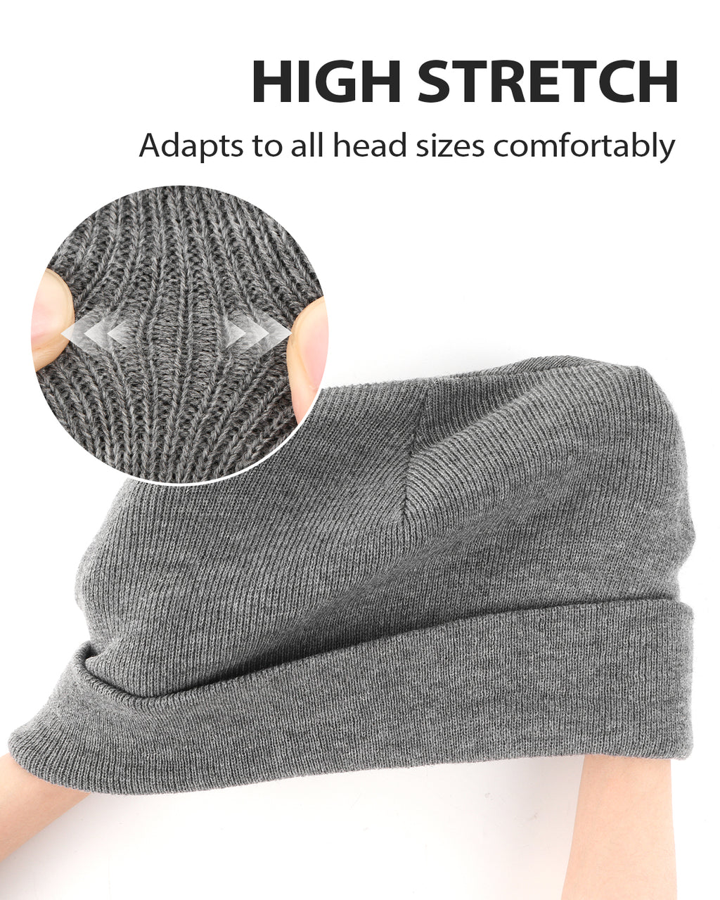 Fine Knit Beanie Hats for Big Heads