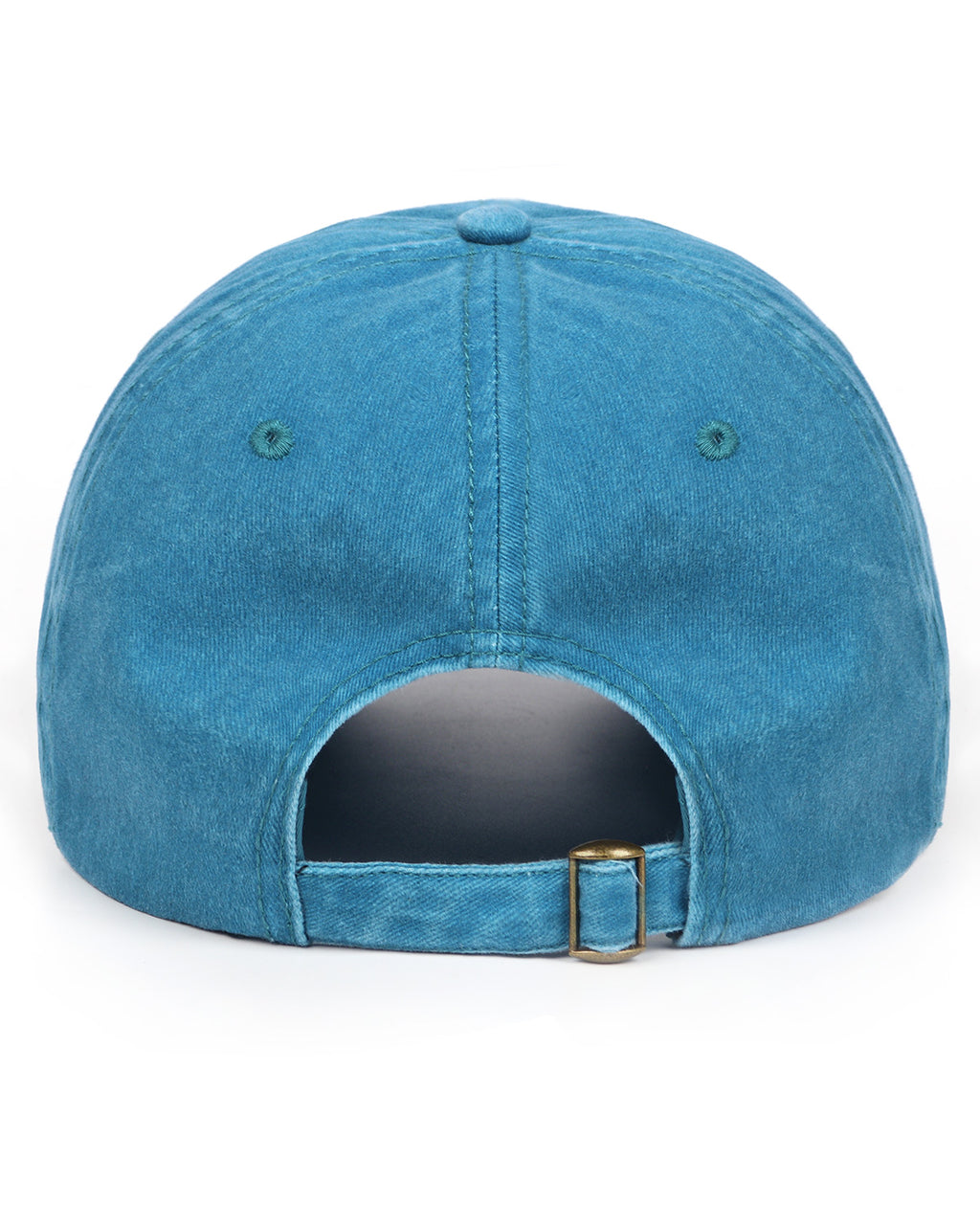 Ink blue washed denim baseball cap for big heads - back view