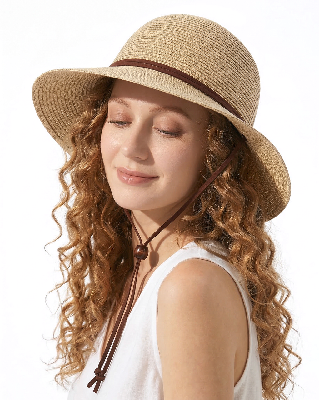 2XL Women’s Straw Sun Hat with Chin Strap