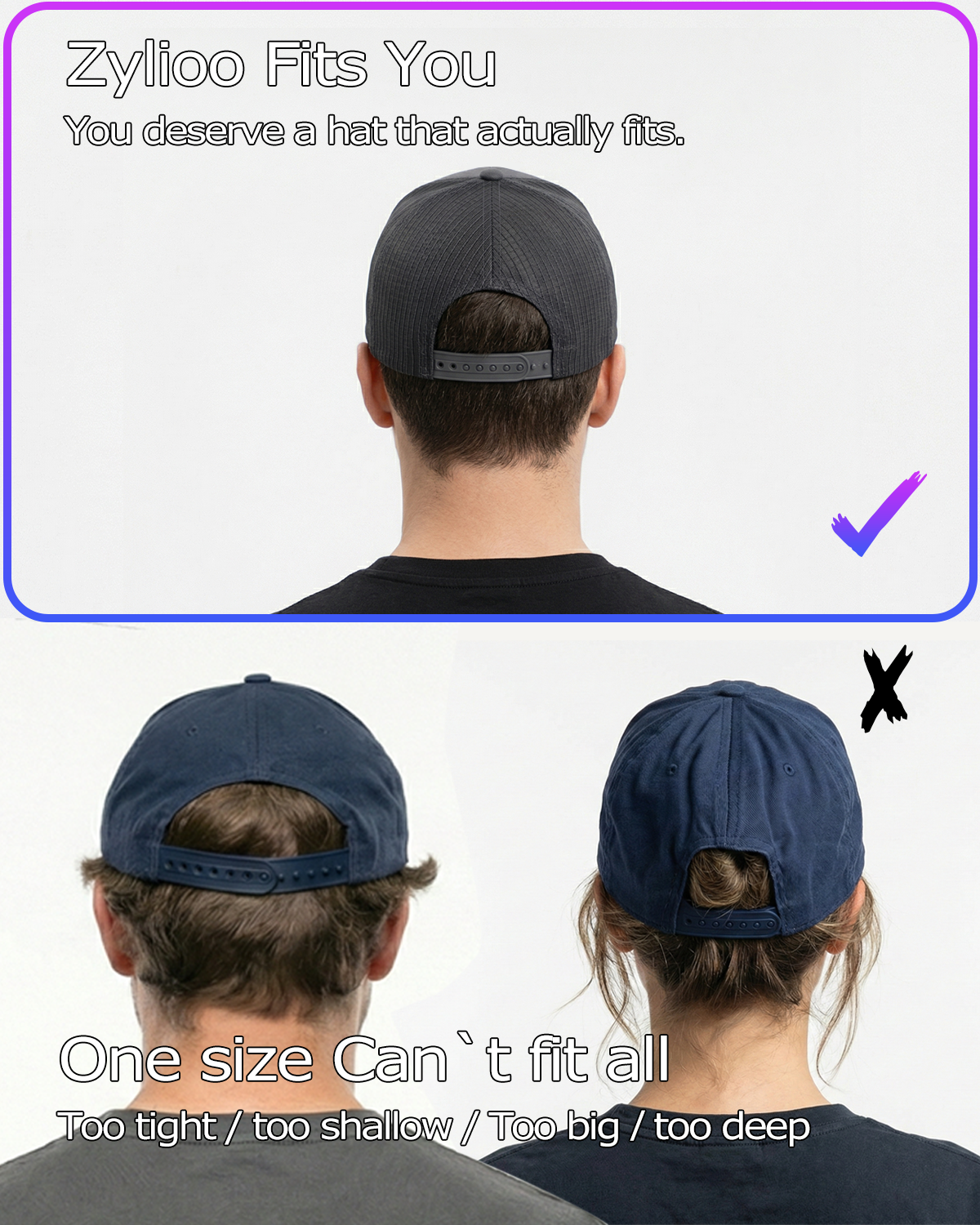 2XL Mid Crown Trucker Hat for Big Heads