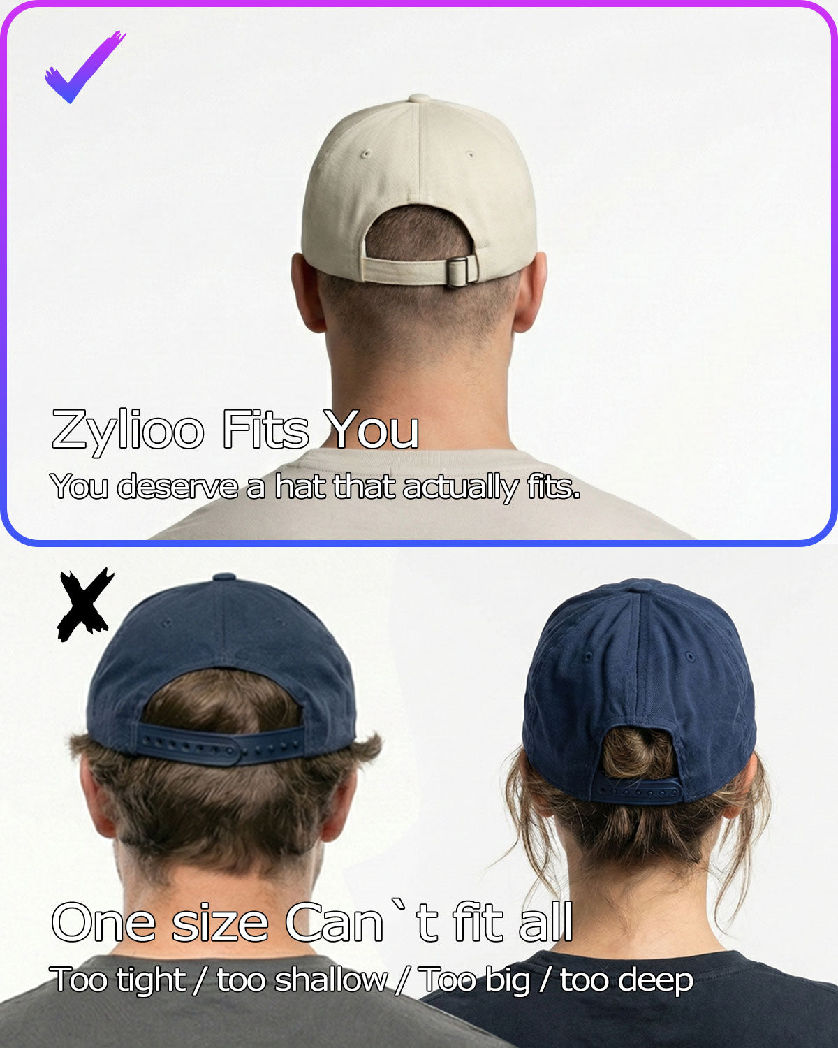 Structured 5-Panel Cap for Big Heads