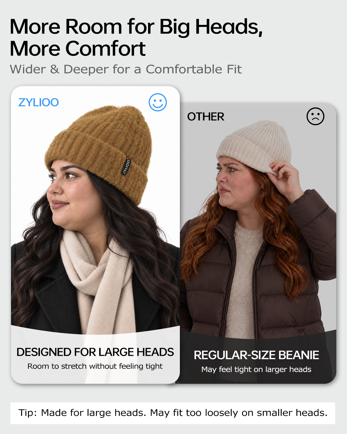 Chunky Fuzzy Beanie for Big Heads