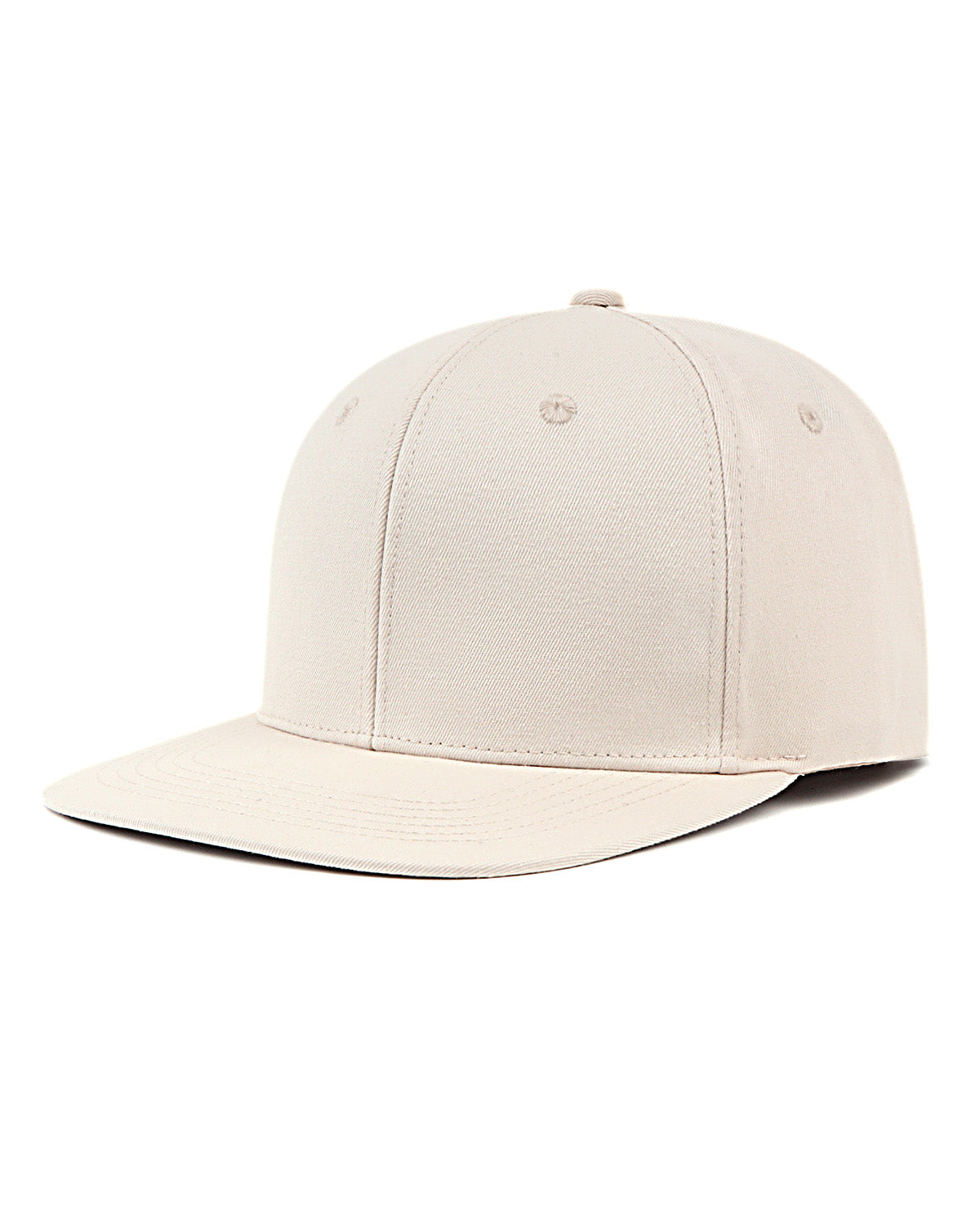 Beige flat bill snapback baseball cap for big heads XXL - three quarter view - Zylioo