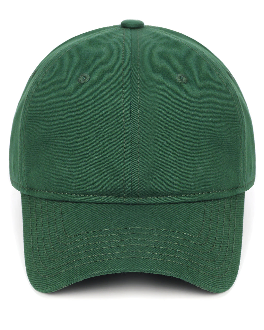 Dark green cotton baseball cap for big heads XXL - front view