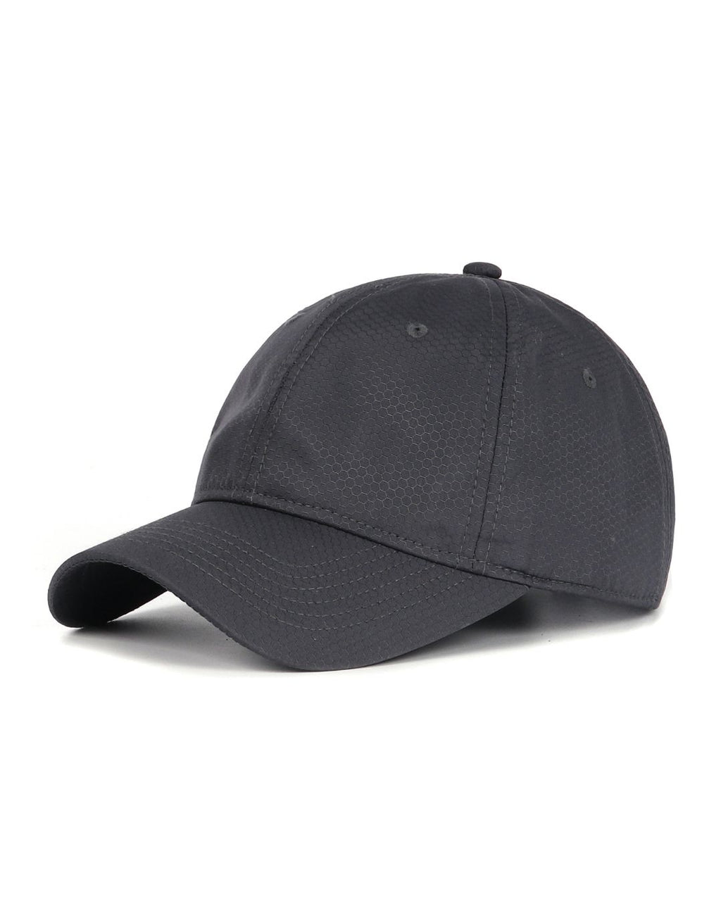 Grey textured quick-dry baseball cap for big heads XXL - three quarter view - Zylioo