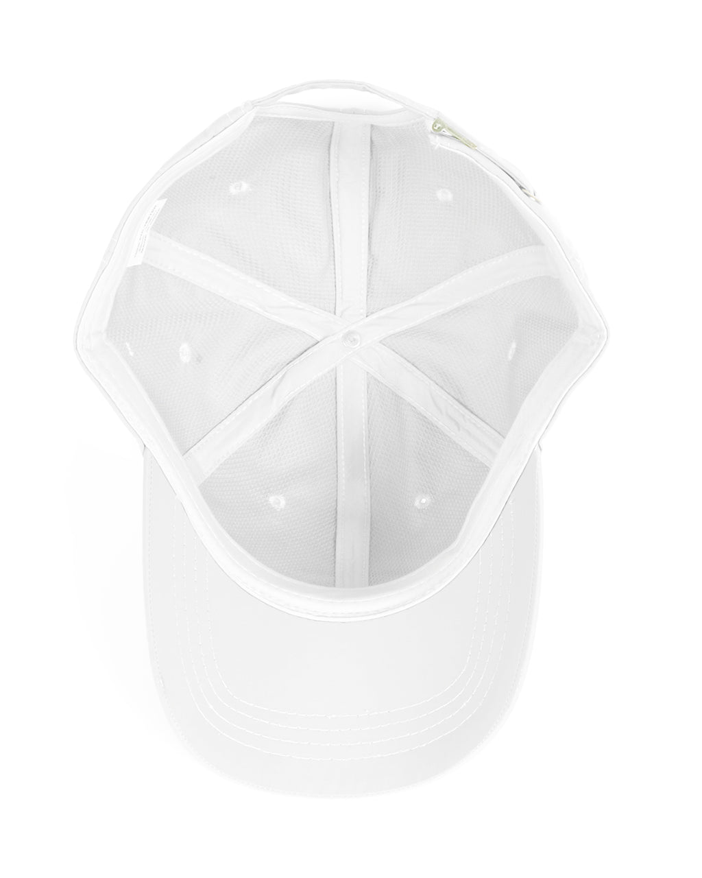 White quick-dry baseball cap for big heads - interior sweatband detail