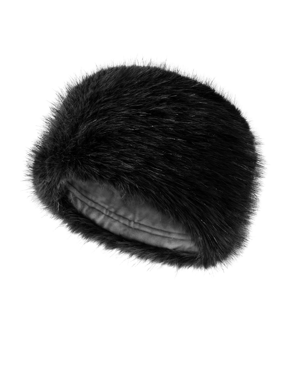 Black faux fur cossack hat for big heads XXL - front view - Zylioo