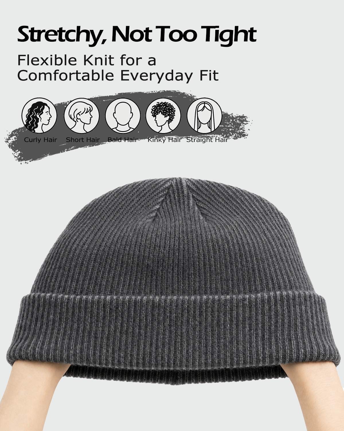 Contrast Stripe Beanie for Big Heads