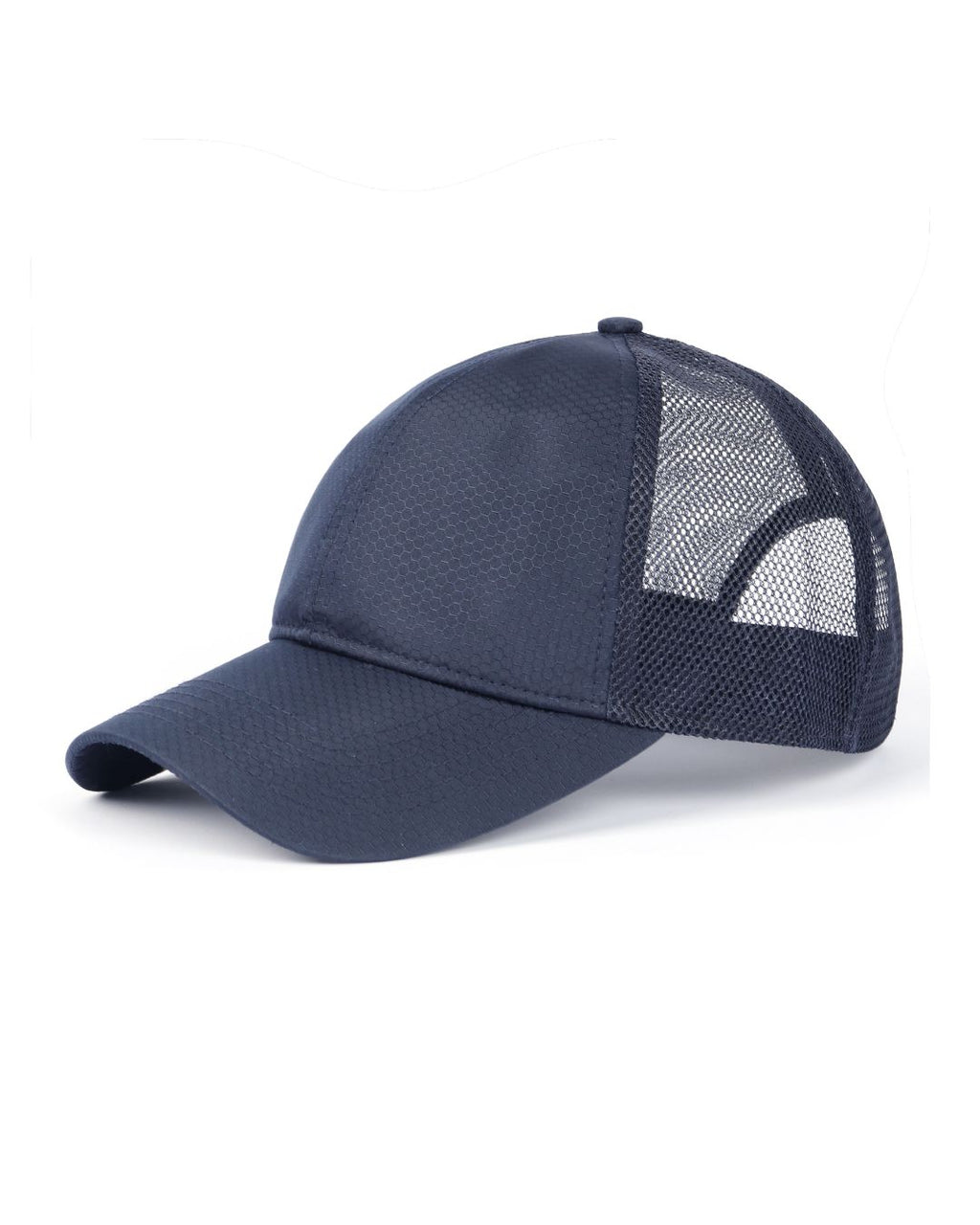 Navy blue breathable mesh trucker hat for big heads XXL - front view - Zylioo