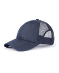 Navy blue breathable mesh trucker hat for big heads XXL - front view - Zylioo
