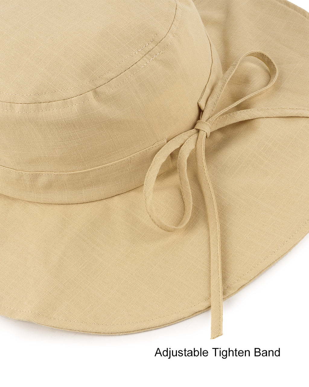 Wide brim sun hat edge and brim structure detail in khaki