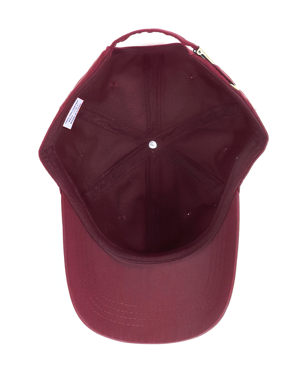 Wine red quick-dry baseball cap for big heads - interior sweatband detail