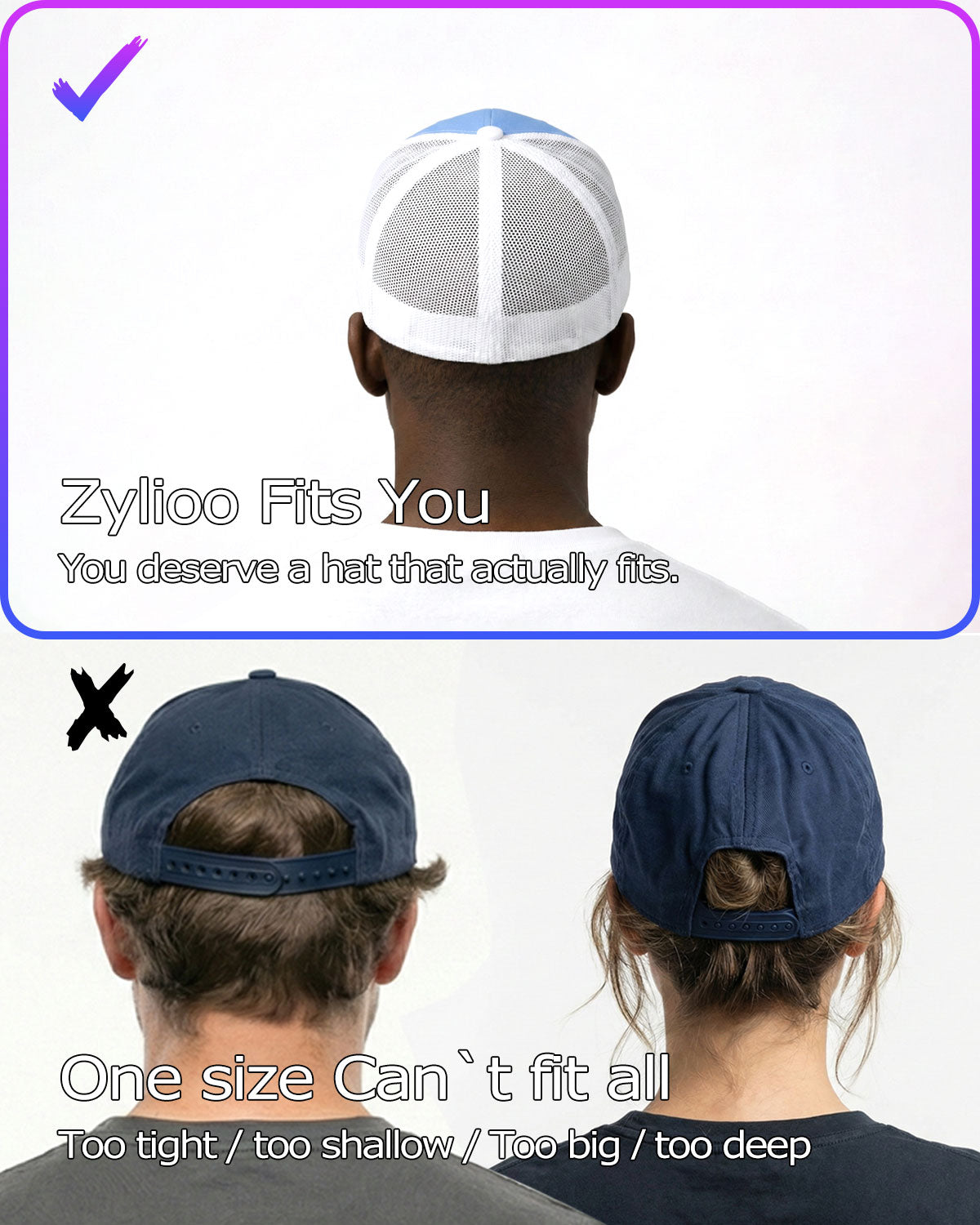 Structured Mesh Fitted Cap for Big Heads