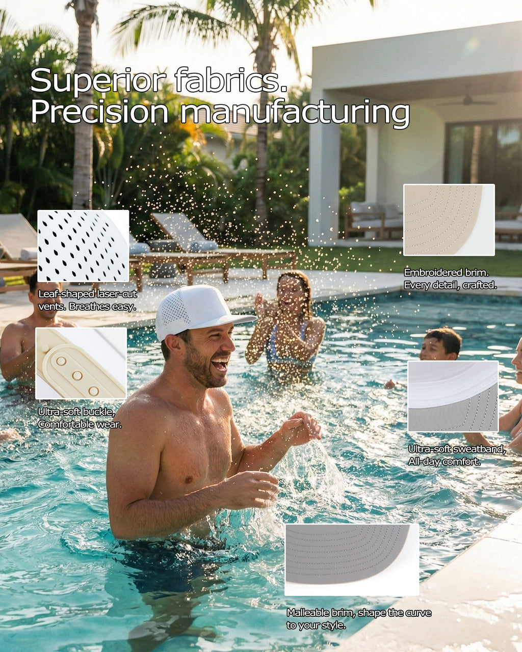 6-Panel Laser Perforated Hat for Big Heads