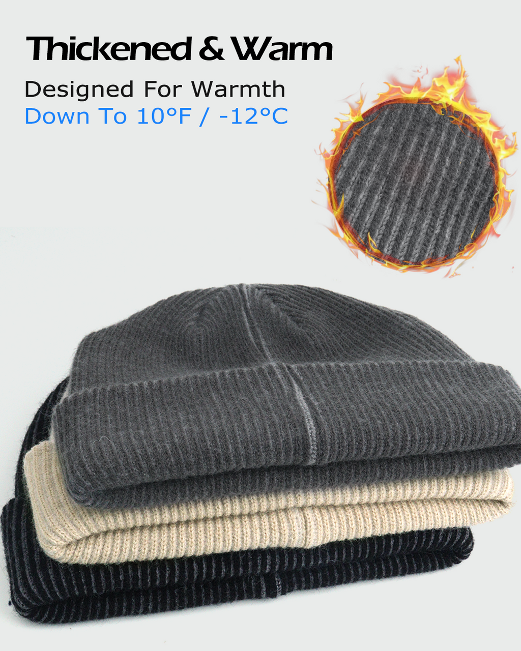 Contrast Stripe Beanie for Big Heads