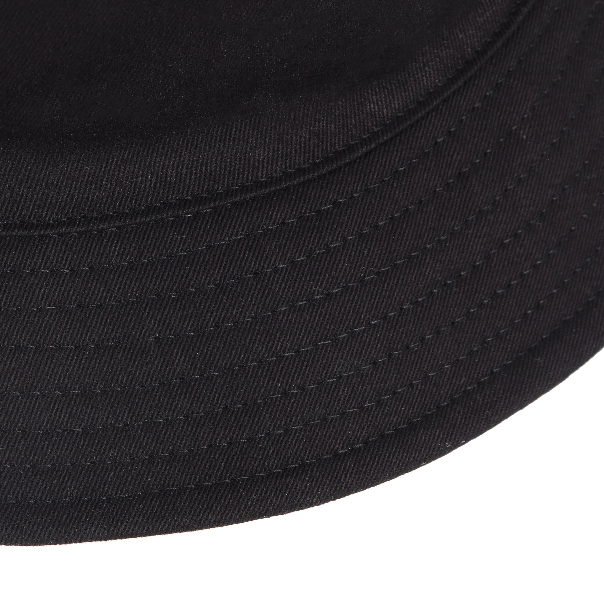  Black white reversible cotton bucket hat for big heads - brim edge detail