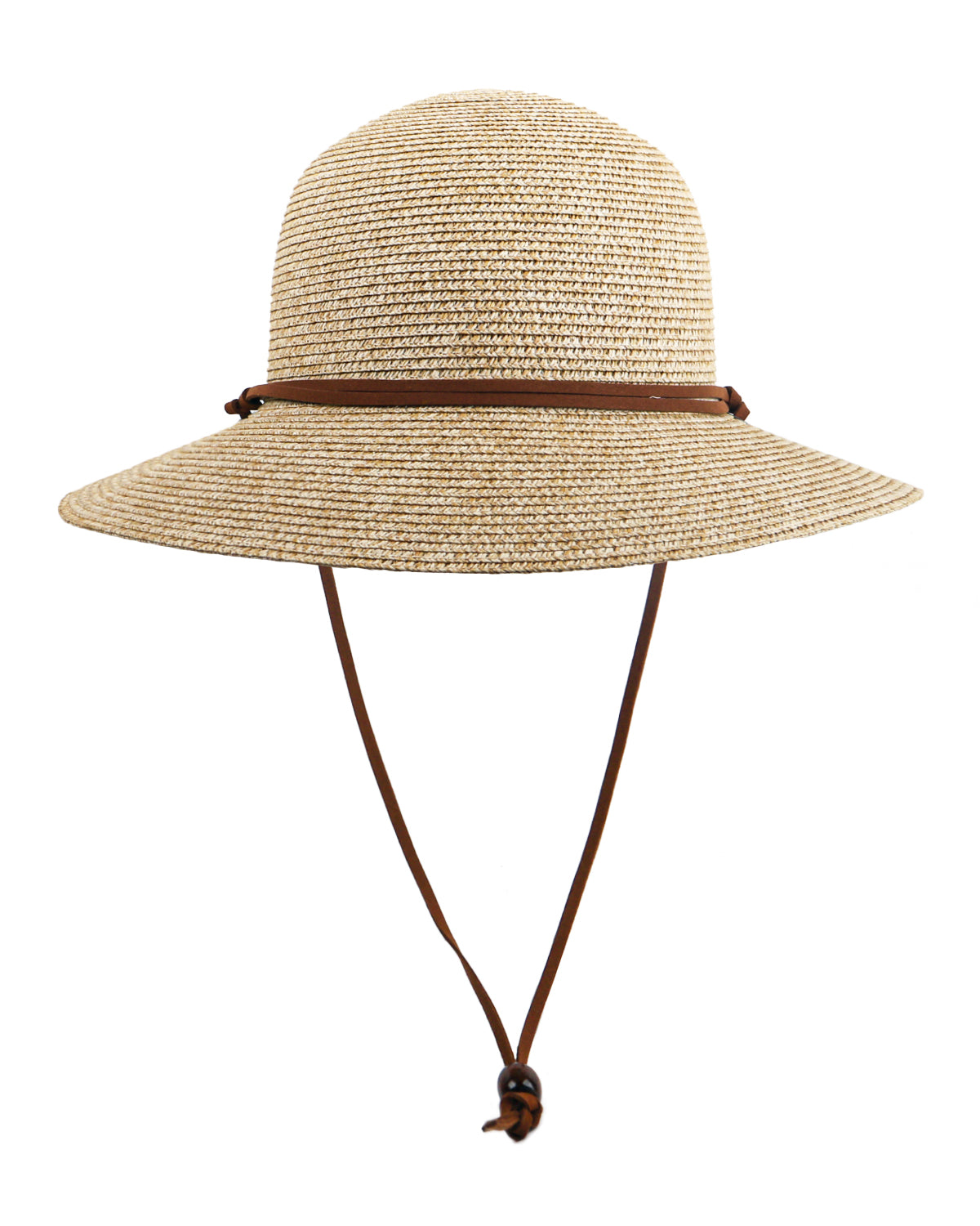 Mix beige strap wide brim straw hat for big heads XXL - front view - Zylioo