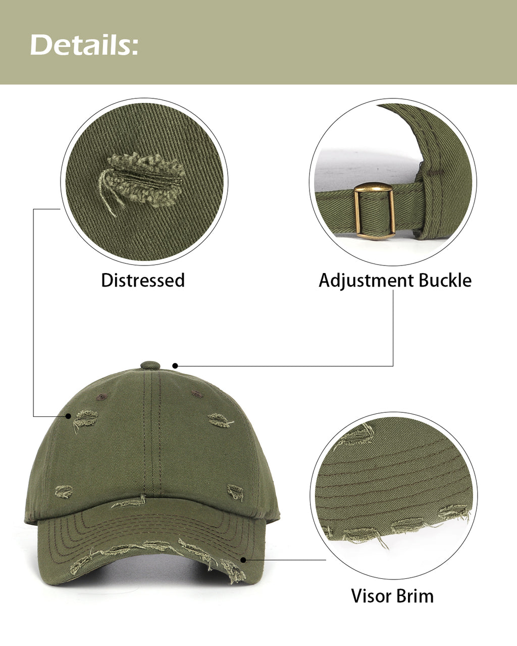Baseball cap sweatband and inner structure detail