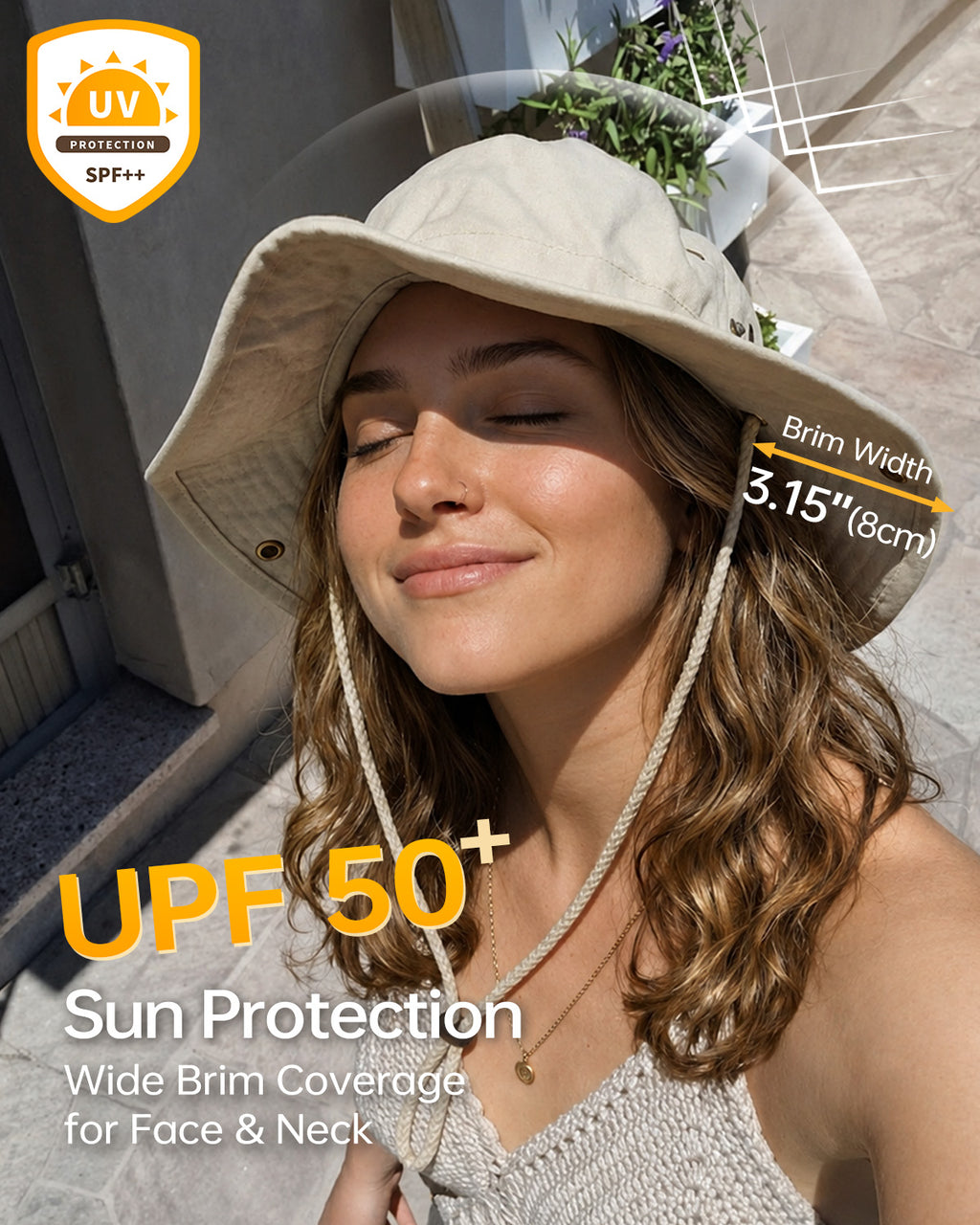 Gorro de sol tipo boonie lavado para cabezas grandes