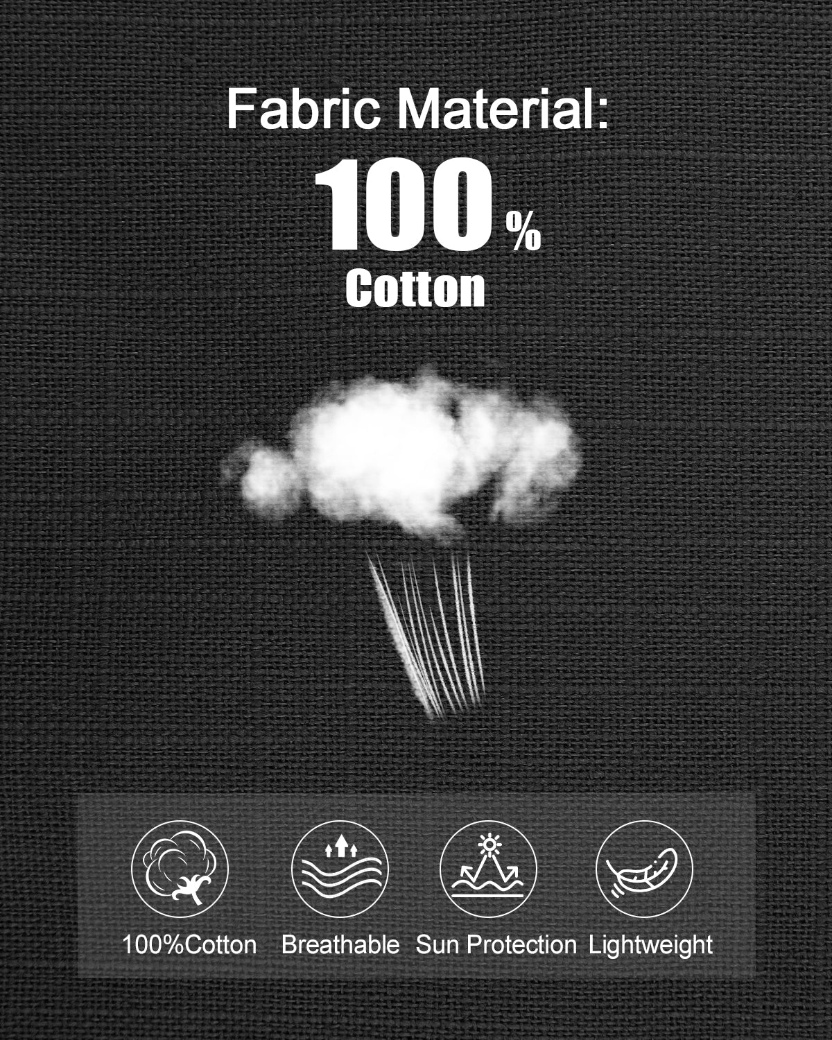 Floppy sun hat fabric texture and material close-up in black